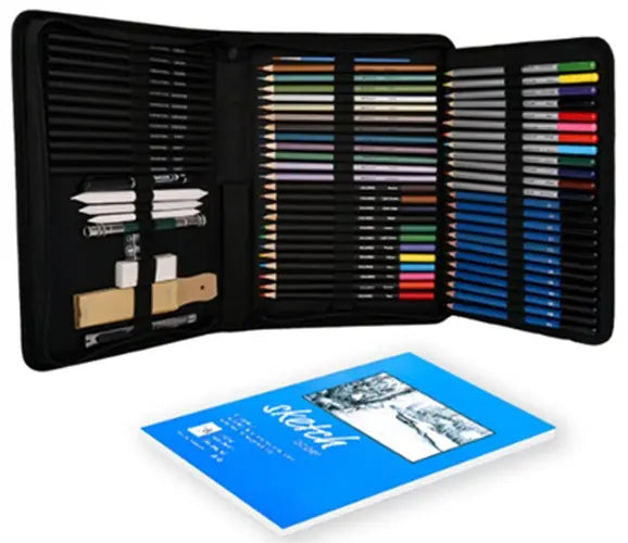 Kit Para Dibujo 72 Piezas Profesional Estuche Set Lápices