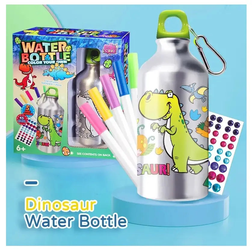 Botella De Agua Dinosaurio Manualidad Decorar Regalo Niño