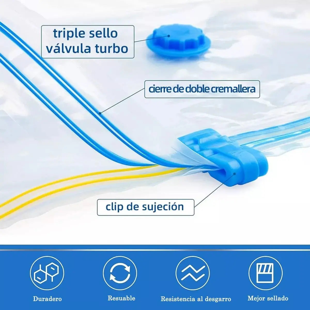 Bolsas Al Vacio Pack Diferentes Tamaños Comprimir Ropa