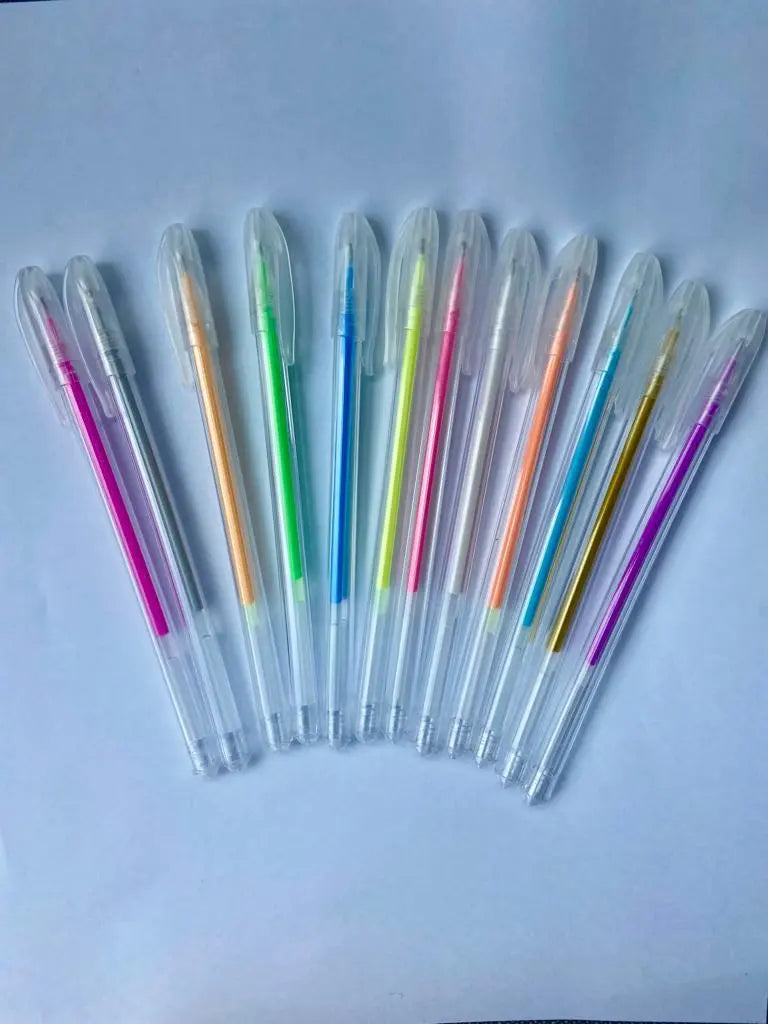Libreta Hojas Negras + 12 Lápices Neon Fluor Punta Fina