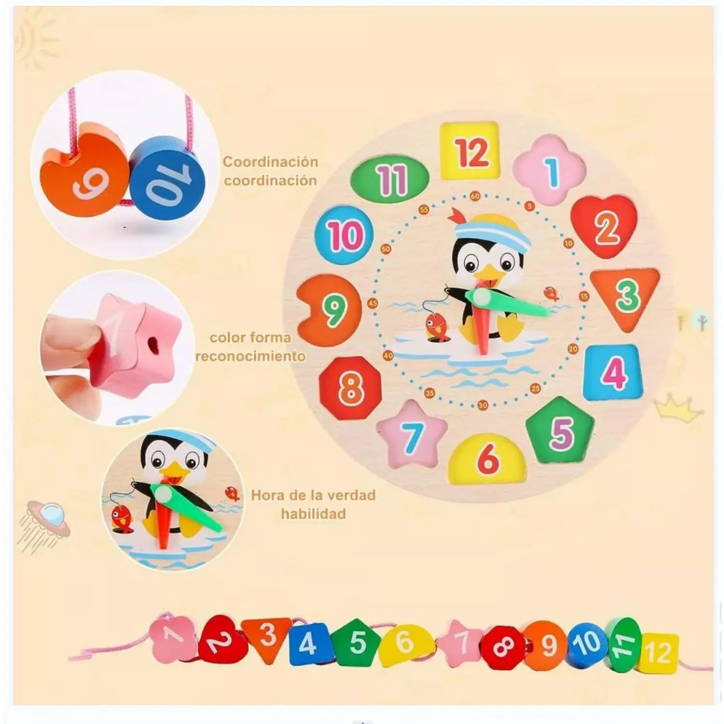 Juguetes Didácticos De Madera Para Niños Montessori Pack 8