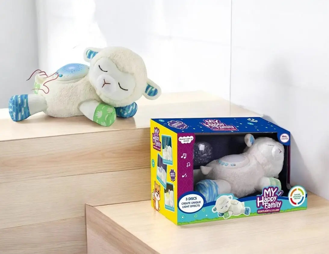 Peluche Oveja Proyector Música Y Luces Espanta Cuco Bebe