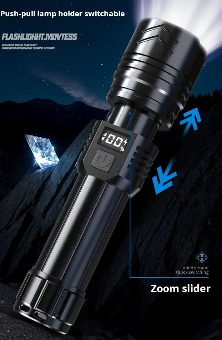 Linterna Táctica Led Brillante Recargable Tipo Usb-c Zoom