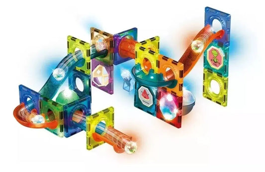 Set De Construcción 40 Piezas Magnéticas Blocks Luminosos