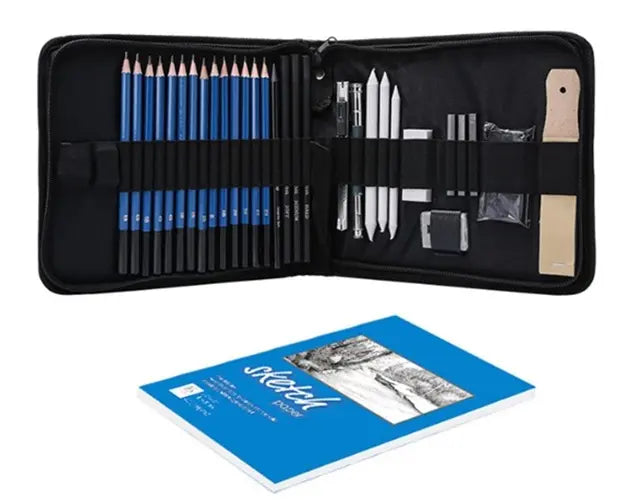 Kit De Dibujo Profesional 32 Piezas Estuche Set Lápices