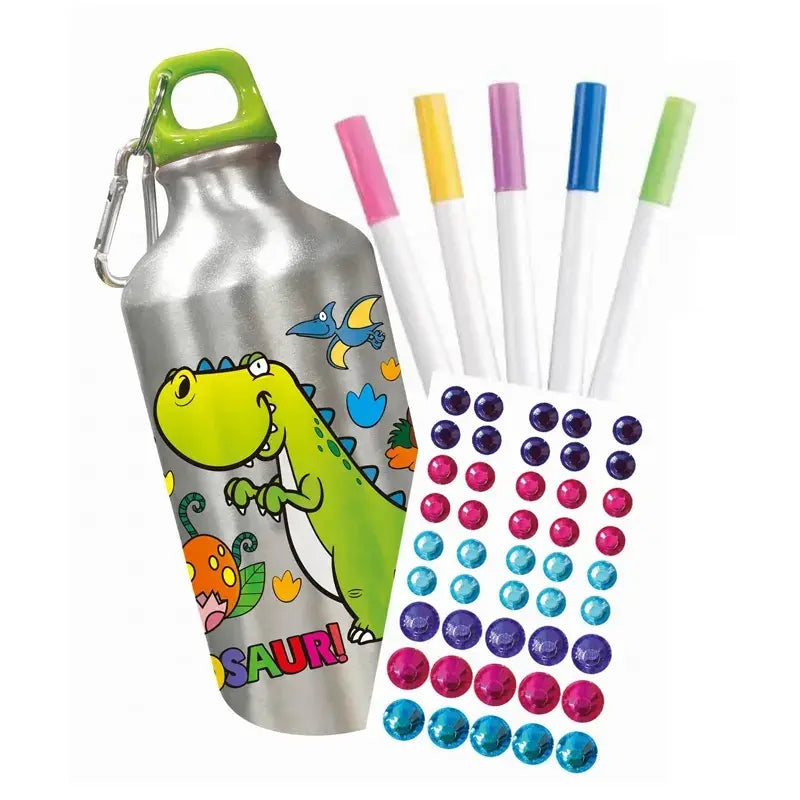 Botella De Agua Dinosaurio Manualidad Decorar Regalo Niño