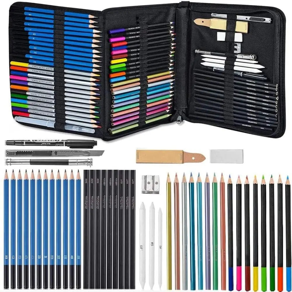 Kit Para Dibujo 72 Piezas Profesional Estuche Set Lápices