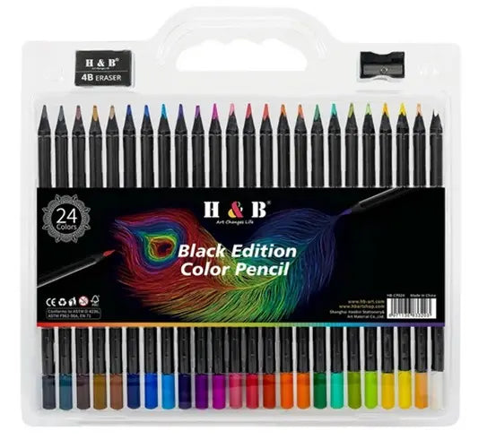 Lápices Soft Profesionales Set 24 Colores Black Edition