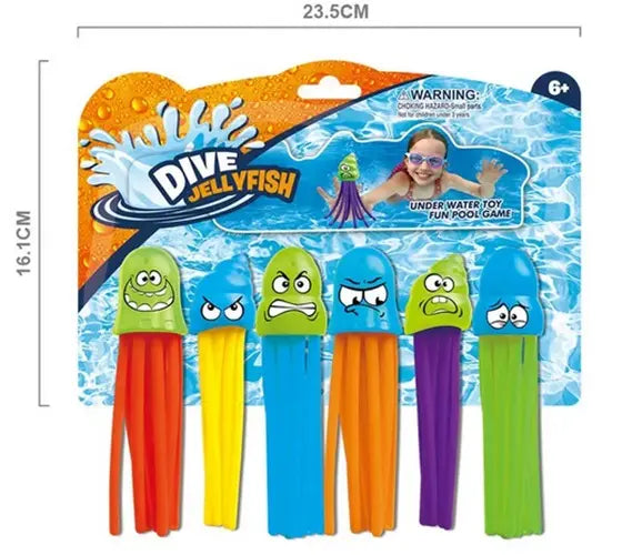 Set De Buceo 6 Calamares Para Piscina Juego Verano Niños