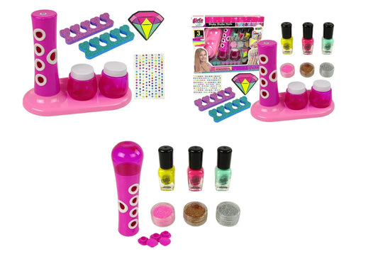Set Manicure Pinta Uñas Con Dispensador De Glitter Juguete