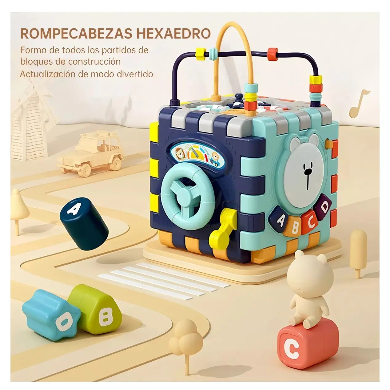 Juguete Montessori 6 En 1 Cubos Actividades Multifuncional