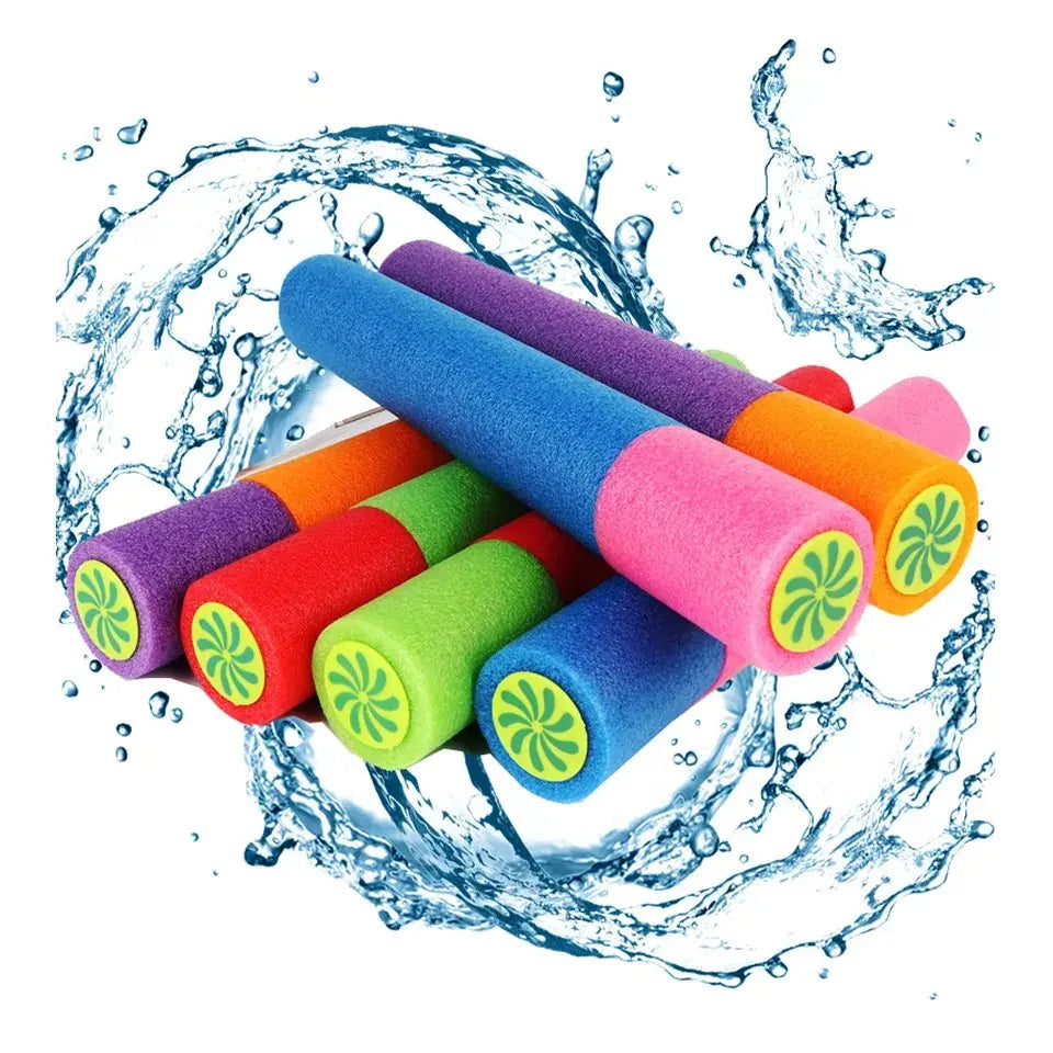 Set 6 Pistolas Lanza Agua Esponja Piscina Verano Juego 45cm