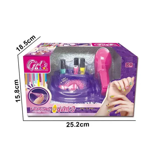 Set Juguete Belleza Pinta Uña Manicura Y Aplicador Glitter