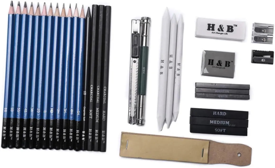 Kit De Dibujo Profesional 32 Piezas Estuche Set Lápices