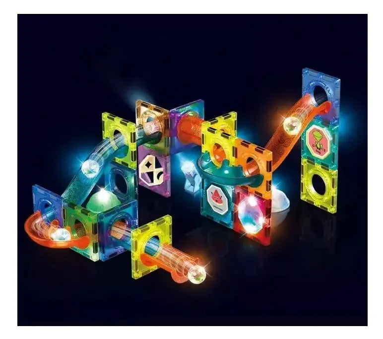 Set De Construcción 40 Piezas Magnéticas Blocks Luminosos