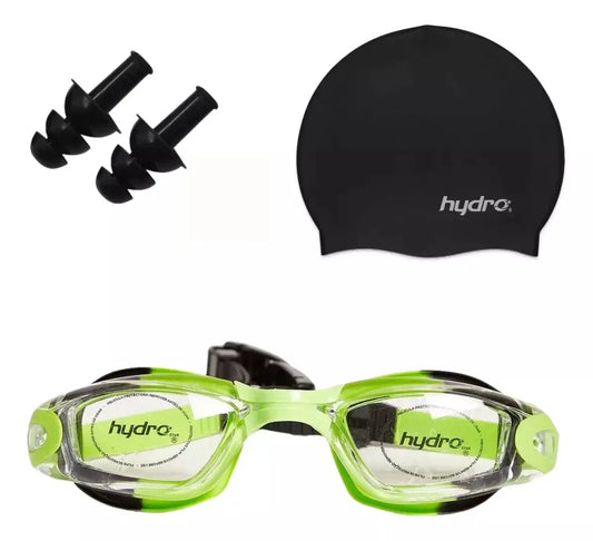 Gorro De Natacion Silicona + Lentes + Tapones / Junior Hydro