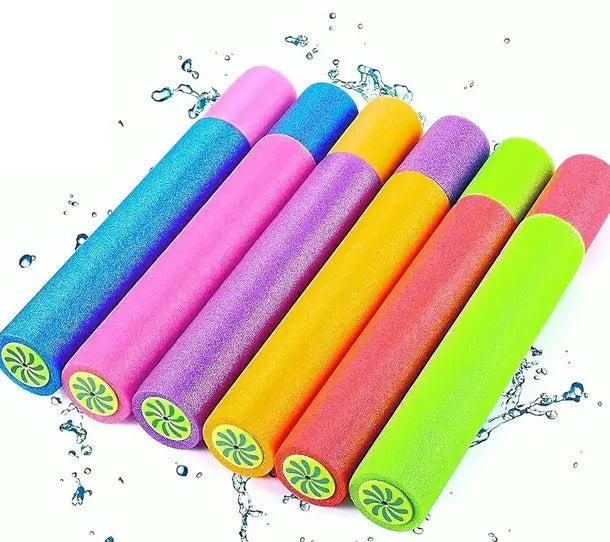 Set 6 Pistolas Lanza Agua Esponja Piscina Verano Juego 45cm