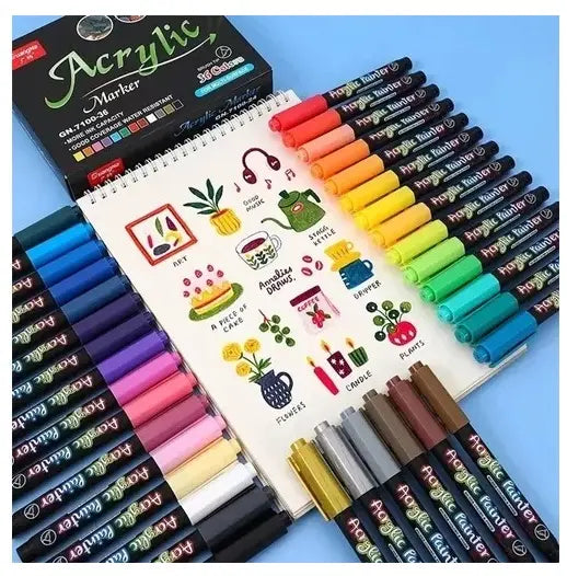 Marcador Acrilico De Pintura Acrílica Brush Tip 36 Unidades