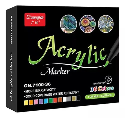 Marcador Acrilico De Pintura Acrílica Brush Tip 36 Unidades