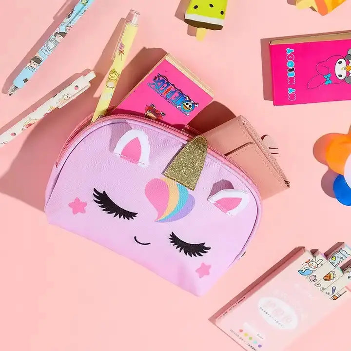 Estuche Unicornio Kawaii Escolar Con Lápices Y Accesorios