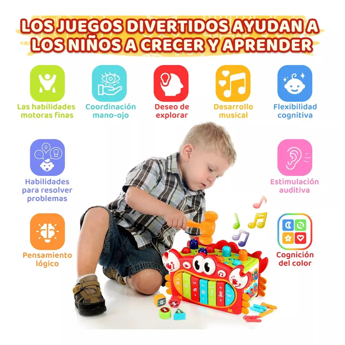 Juguete Didáctico Montessori Para Bebé Luz Y Musica 15 En 1