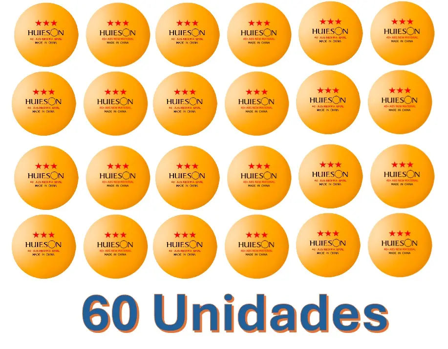 Pelota De Ping Pong Balde 60 Unidades Hueison 3 Star