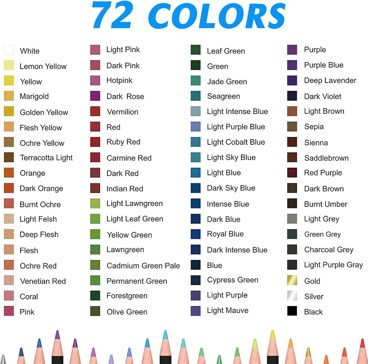 Set 72 Lapices Colores Arte Profesional Dibujo Caja Metalica