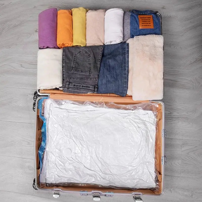 Bolsas Al Vacio 12 Un Dif. Tamaños + Bombin Comprimir Ropa
