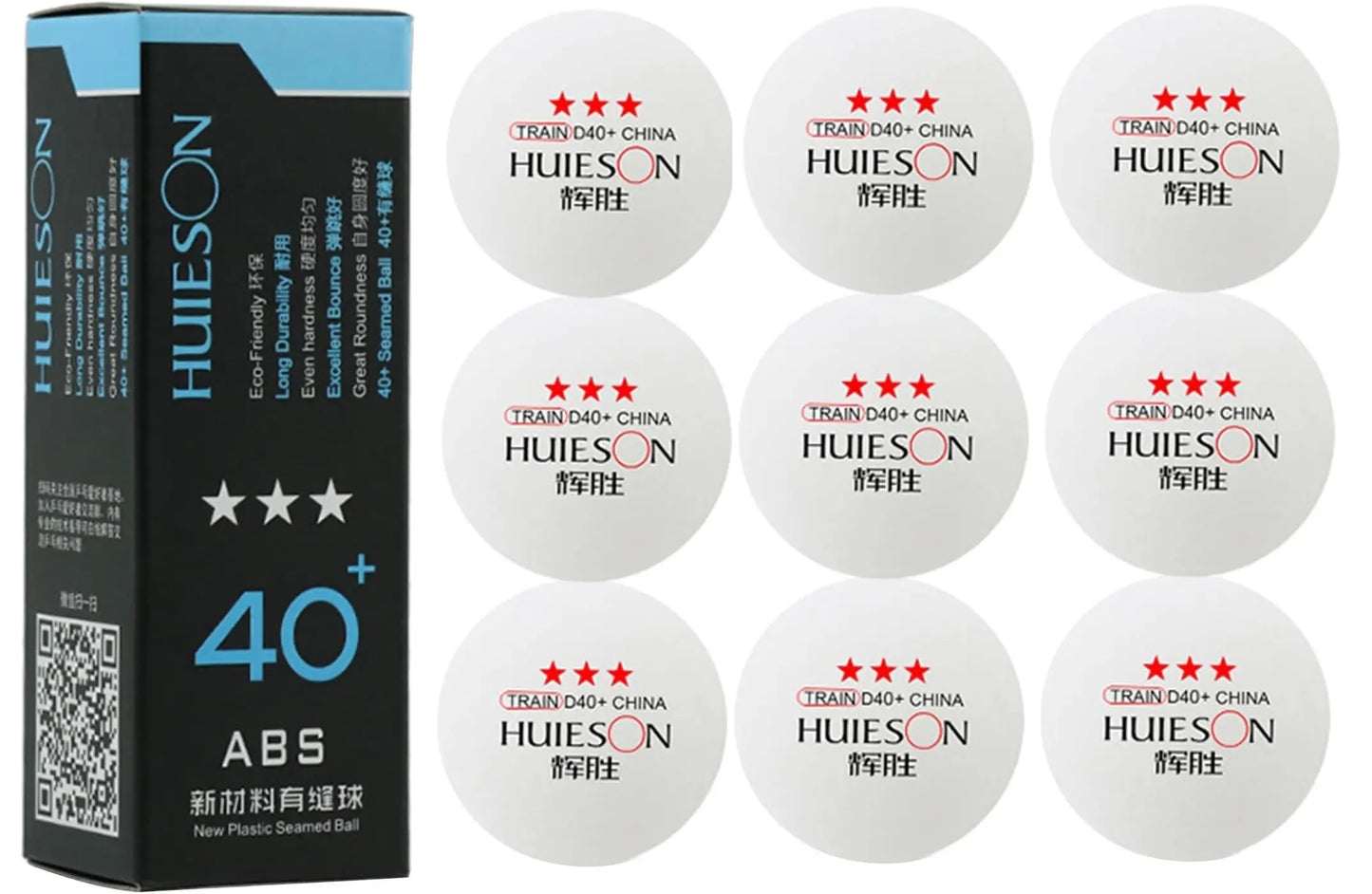 Pack 12 Pelotas Ping Pong 3 Estrellas Hueison 40mm