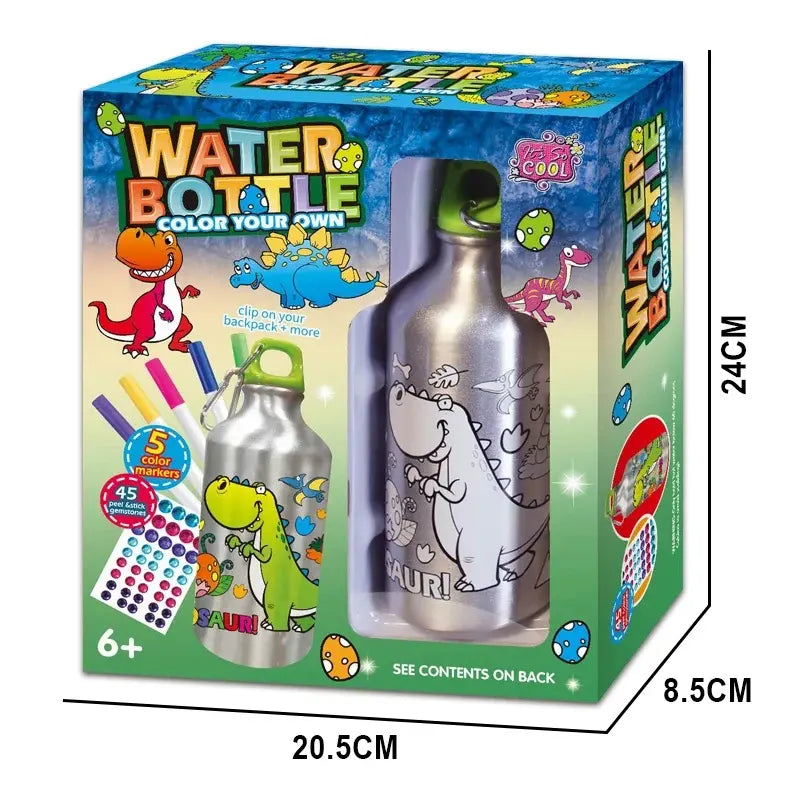 Botella De Agua Dinosaurio Manualidad Decorar Regalo Niño