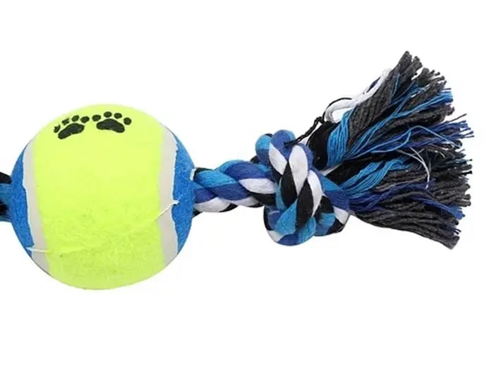 Juguete Para Perro Cuerda De Algodón Y 2 Pelotas De Tenis