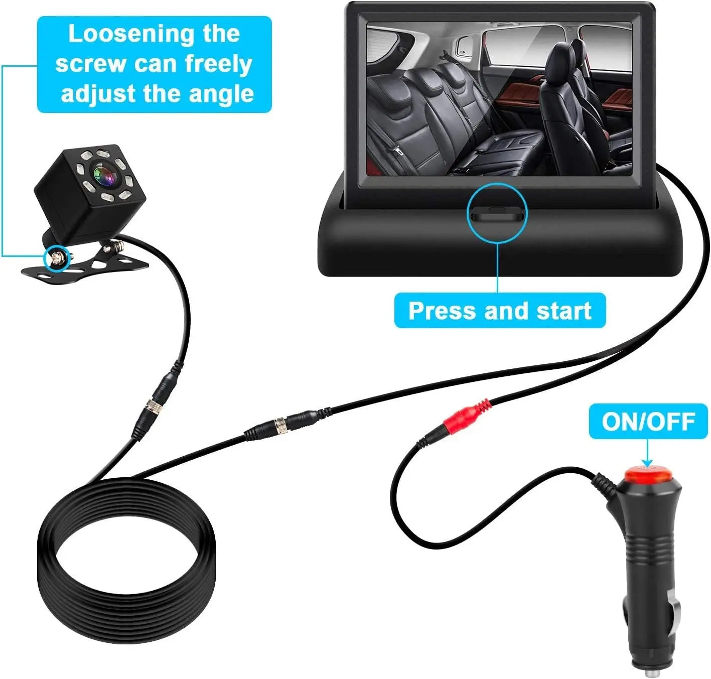 Monitor De Bebé Para El Auto Con Cámara Trasera