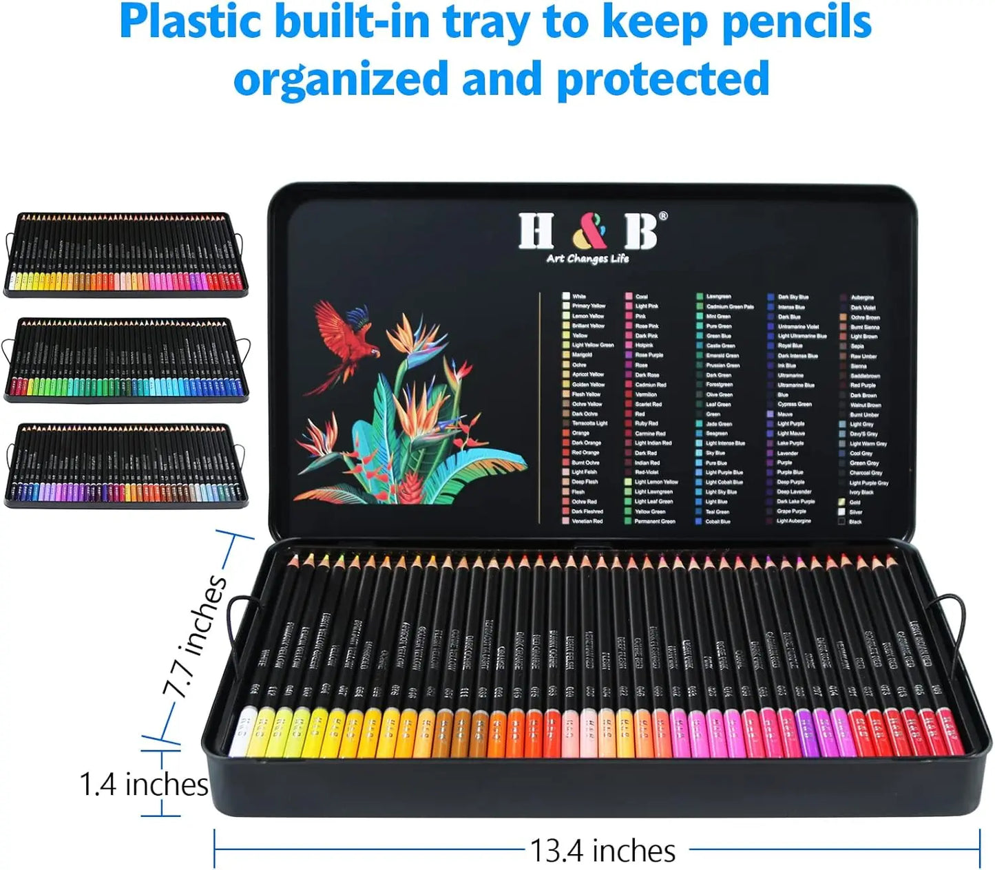 Lapices Colores 120 Arte Profesional Dibujo Caja Metalica