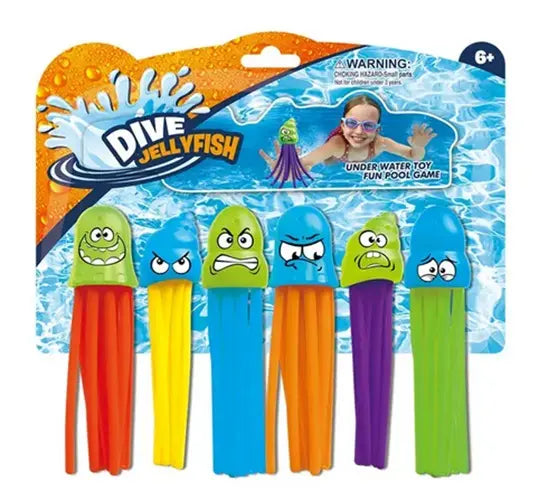 Set De Buceo 6 Calamares Para Piscina Juego Verano Niños