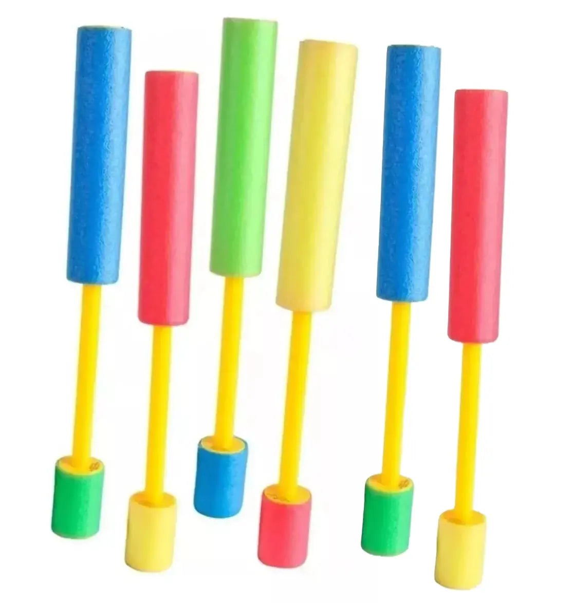6 Pistolas Esponja Lanza Agua Piscina Verano Juego 25cm
