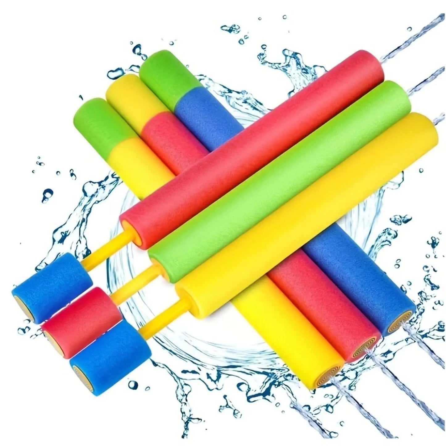 Set 6 Pistolas Lanza Agua Esponja Piscina Verano Juego 45cm