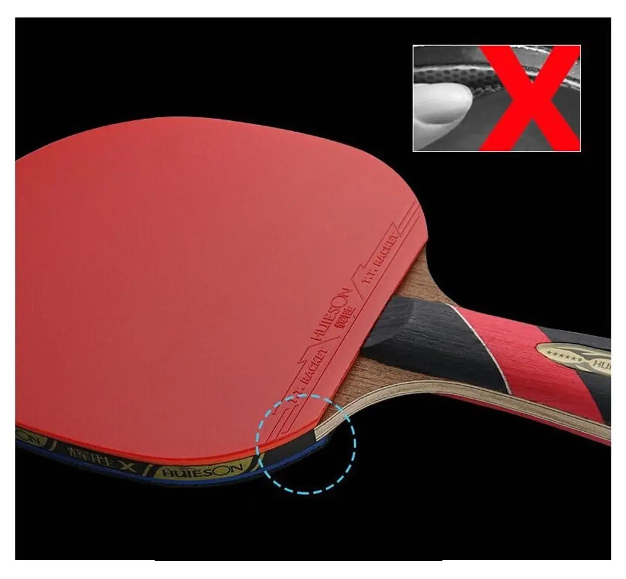 Paleta De Ping Pong 6 Estrellas Hueison Profesional Carbono