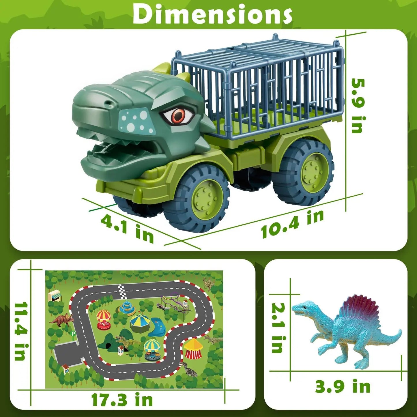 Camion Dinosaurio Transporte Triceratops Juguete Niños