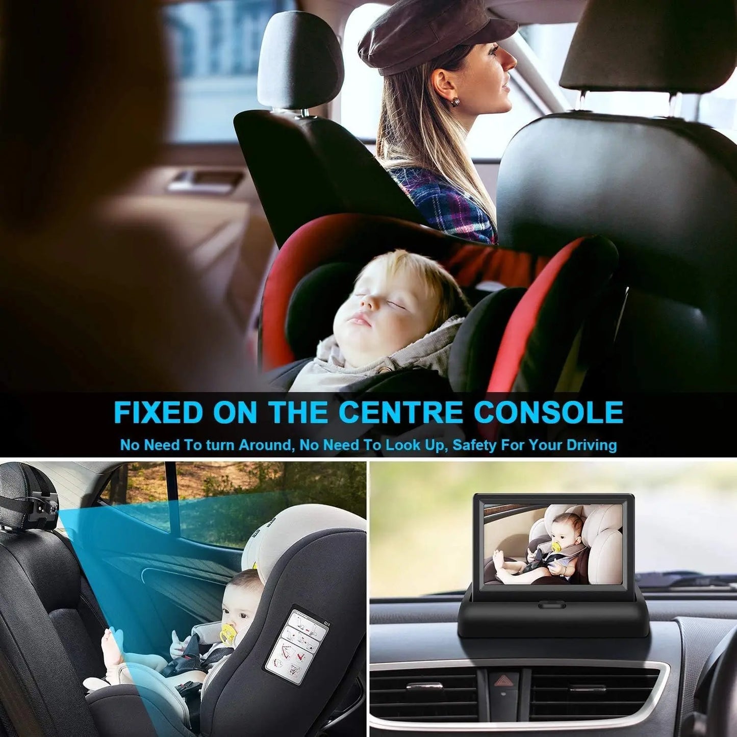Monitor De Bebé Para El Auto Con Cámara Trasera