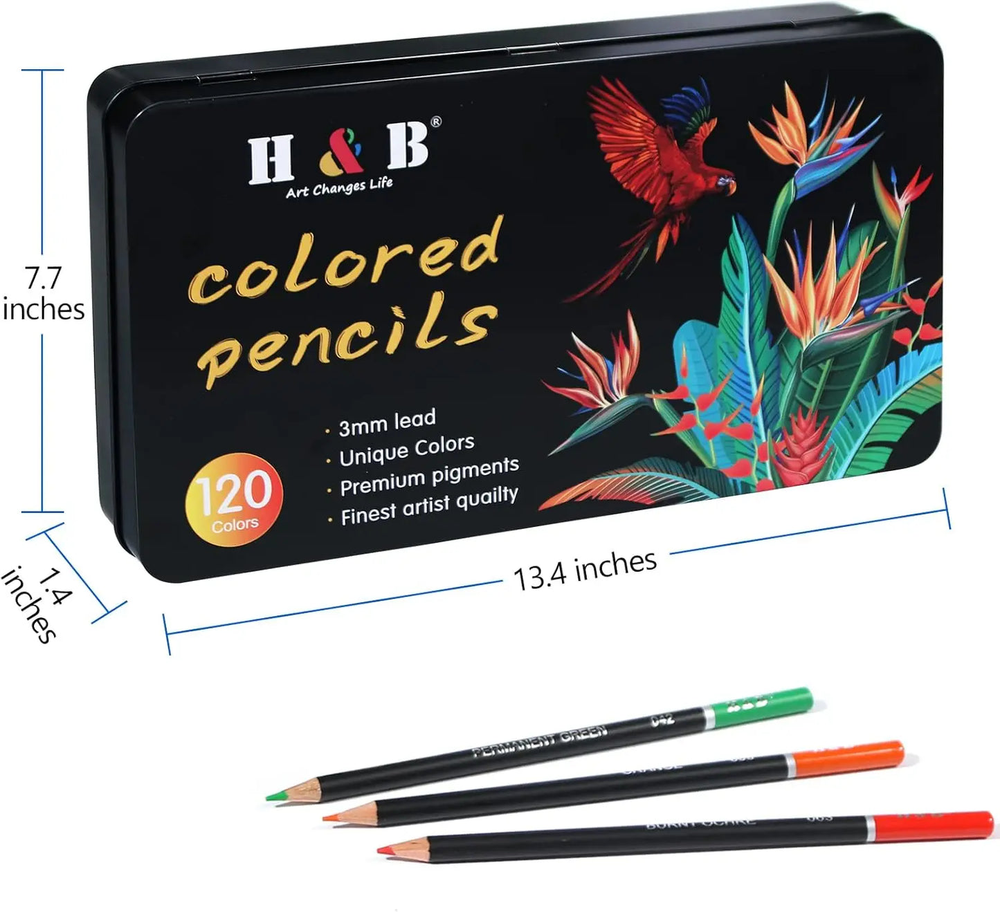 Lapices Colores 120 Arte Profesional Dibujo Caja Metalica