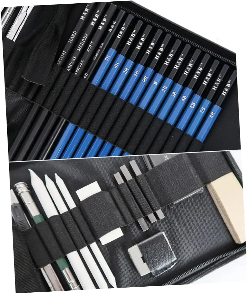 Kit De Dibujo Profesional 32 Piezas Estuche Set Lápices