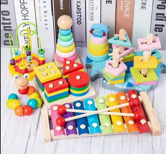 Juguetes Didácticos De Madera Para Niños Montessori Pack 8