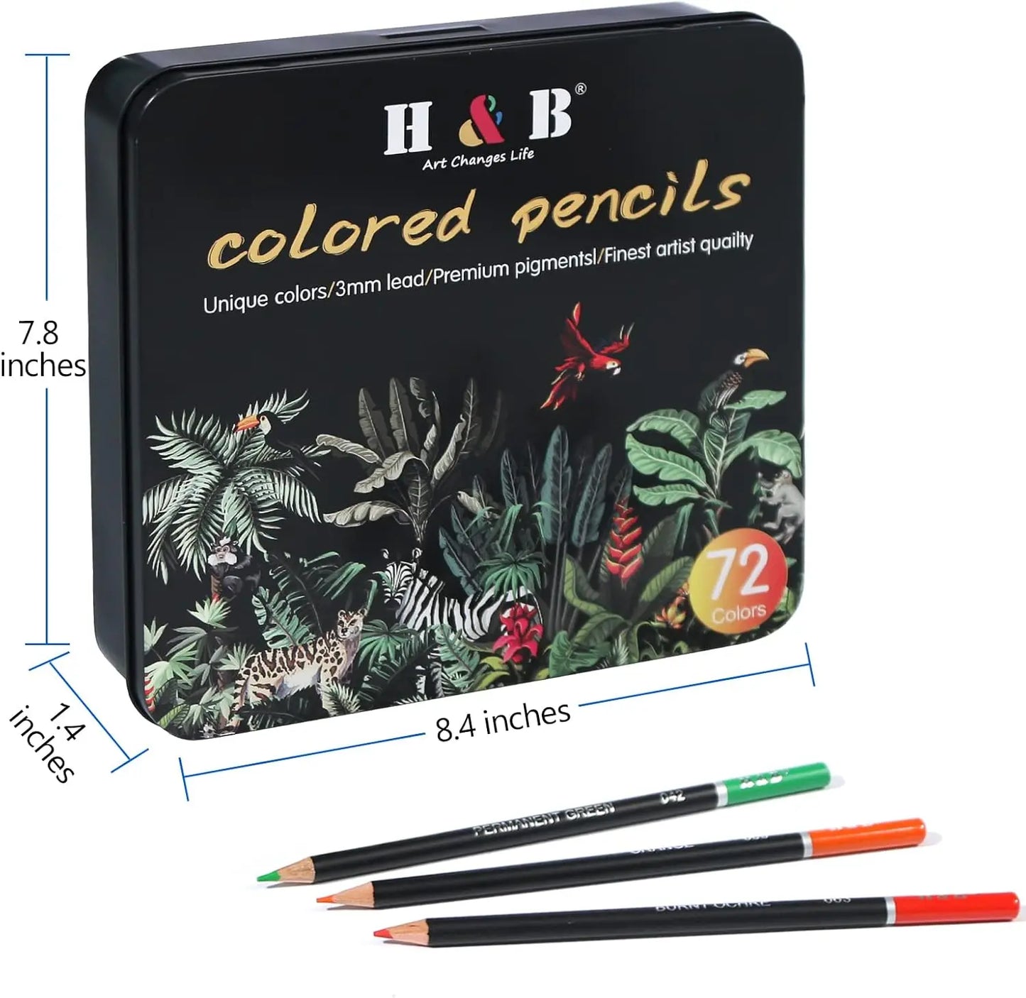 Set 72 Lapices Colores Arte Profesional Dibujo Caja Metalica