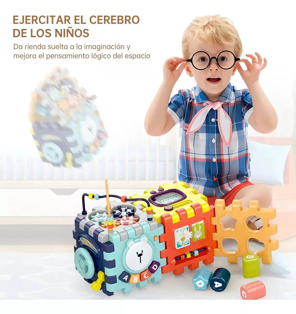 Juguete Montessori 6 En 1 Cubos Actividades Multifuncional