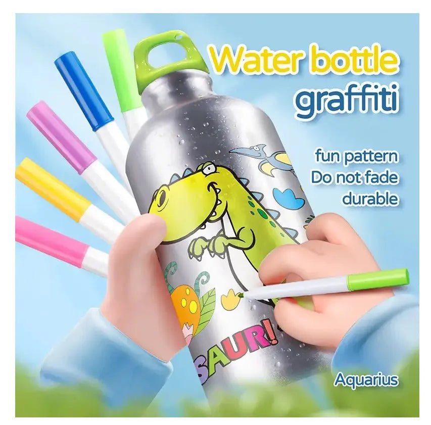 Botella De Agua Dinosaurio Manualidad Decorar Regalo Niño