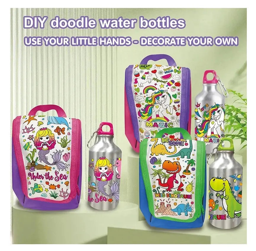 Mochila Y Botella De Agua Sirena Manualidad Para Decorar
