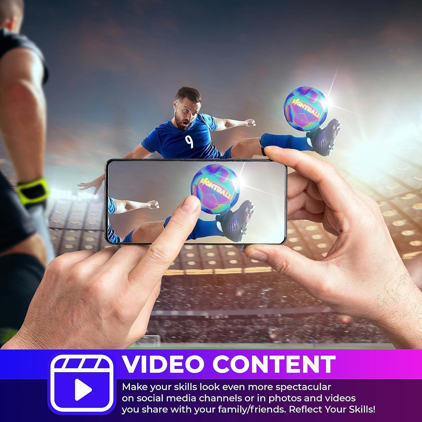 Pelota De Fútbol Holeográfica Brillante Balón Mágico N°5
