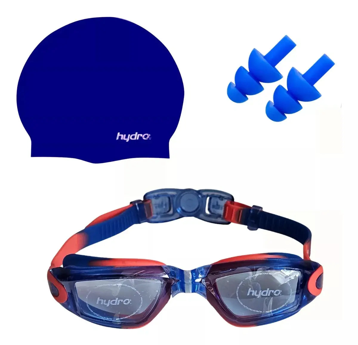 Gorro De Natacion Silicona + Lentes + Tapones / Junior Hydro