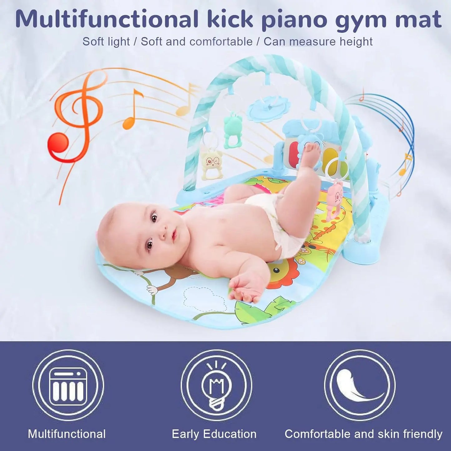 Alfombra Gimnasio Musical Piano Juguete Para Niños 70x45cm