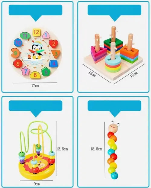 Juguetes Didácticos De Madera Para Niños Montessori Pack 8